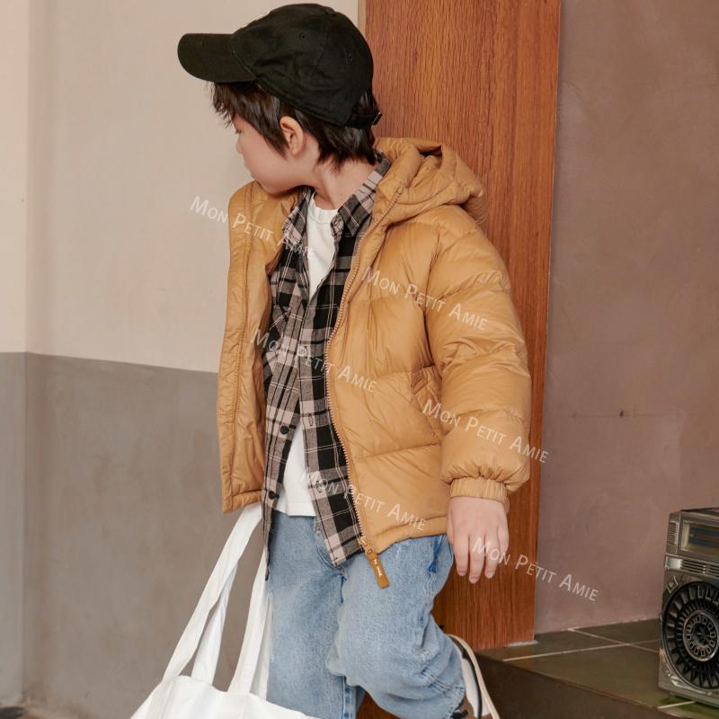 蒙贝蒂艾米新款男女宝宝加厚超轻面包羽绒服中小儿童冬装连帽外套 - 图1