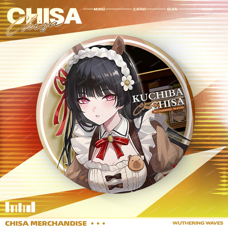 鸣潮联动韩国咖啡快闪店千咲女仆限定自制亚克力透卡挂件双闪徽章 - 图2