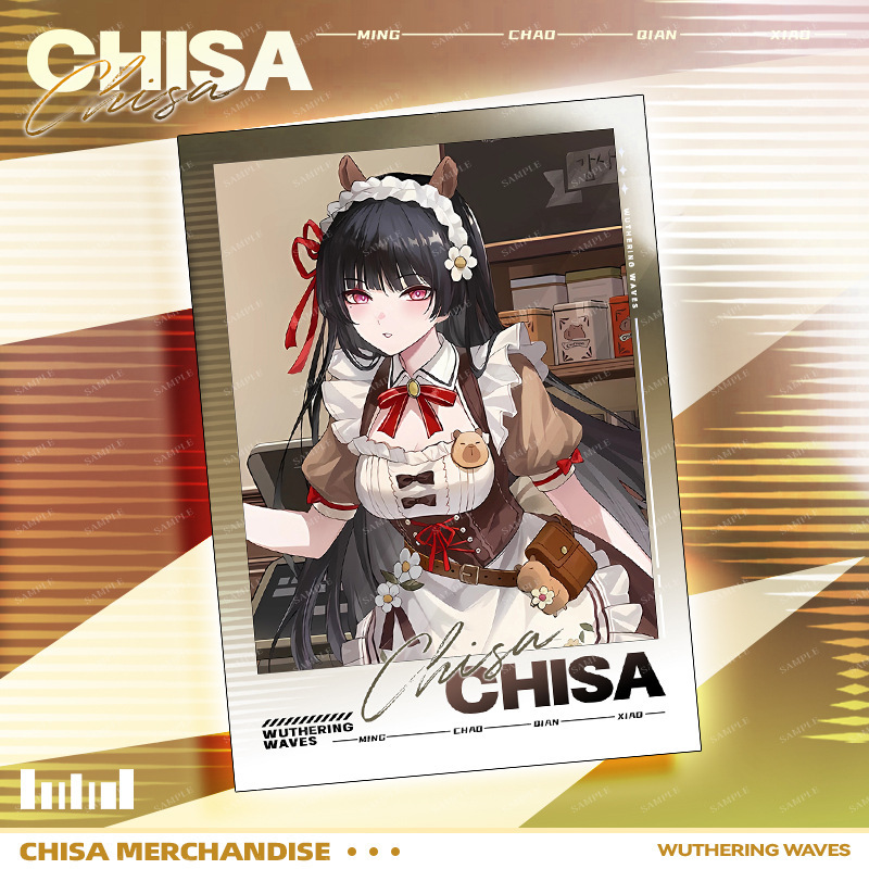 鸣潮联动韩国咖啡快闪店千咲女仆限定自制亚克力透卡挂件双闪徽章 - 图1