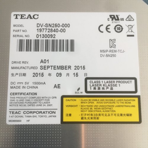 全新TEAC DV-SN250  一体机 笔记本通用SATA吸入式DVD光驱 12.7MM - 图0