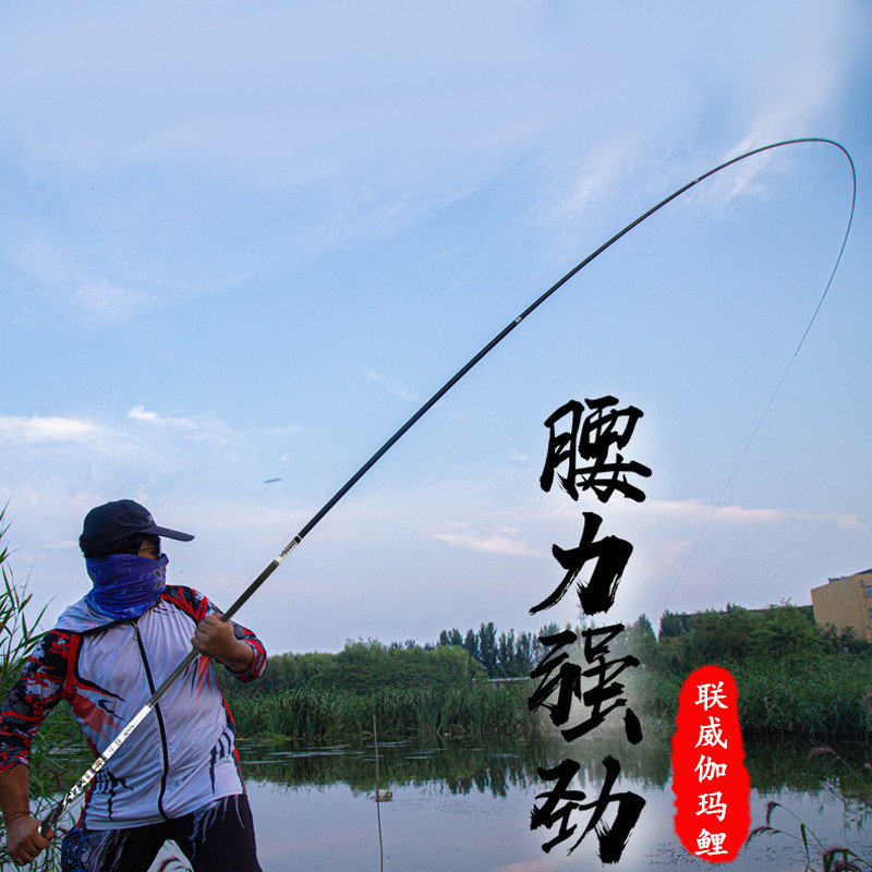 伽玛鲤鱼竿28调偏19调5H台钓竿高碳鱼竿10米钓鱼竿渔杆渔具 - 图0