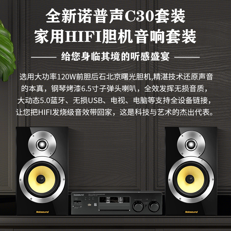 Nobsound/诺普声 C30 胆机组合音响套装发烧级家用hifi功放cd机 - 图2