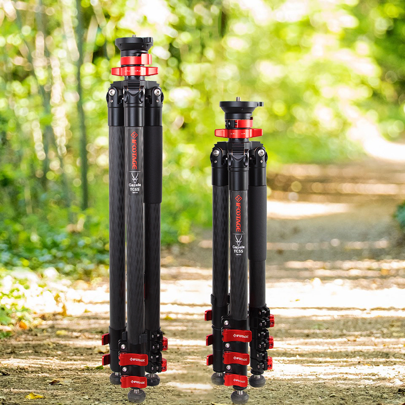 印迹 羚羊TA5TC5TA6TC6S+K5S三脚架旅行直播单反微单相机支架专业摄影像轻便携碳纤维三角架液压阻尼云台脚架 - 图2