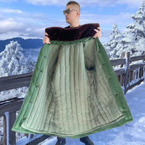 New military Grand Coat Men Winter Thickened Yellow Green Coat Long Style Cotton Coat Work Cold Bank Cold Proof North East Cotton Padded Jacket