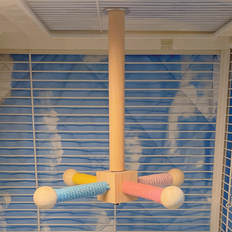 鹦鹉旋转风车玩具站杆小鸟牡丹虎皮啃咬磨牙空中玩具鸟笼装饰用品,淘宝优惠券,粉丝福利购,淘宝优惠卷