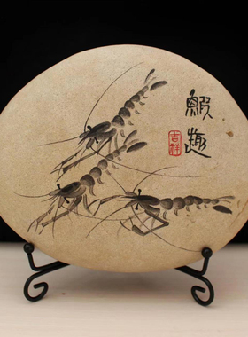 花鸟鱼虫石头画手工绘画桌面摆件装饰昆虫蝈蝈蟋蟀天牛创意小礼品
