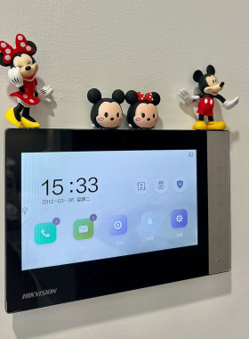 创意米奇玄关可视对讲门铃米奇妮耳朵遮挡装饰品遮丑神器卡通摆件