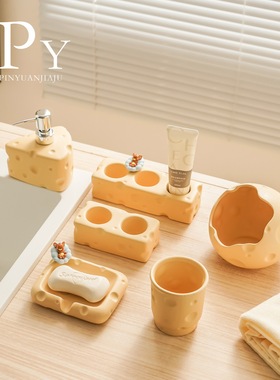 猫和老鼠奶酪入户玄关钥匙收纳陶瓷摆件可爱创意桌面家居装饰