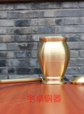 纯铜捣药罐摆件家居装饰