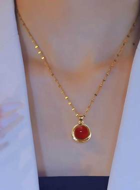 玛瑙瓜子链圆形项链毛衣链本命年