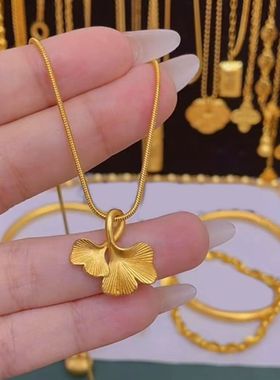 三生有杏项链吊坠时尚简约杏花