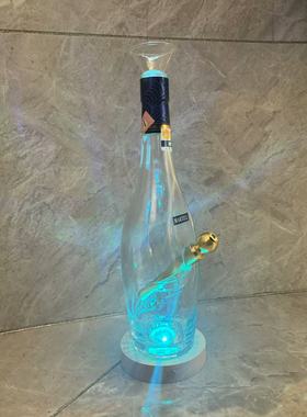 名仕1.4斤改造水烟壶配合金烟嘴玻璃吸嘴装饰酒柜摆不含发光底座