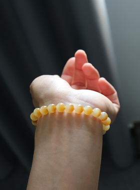 新疆和田玉且末糖白玉聚宝盆手串