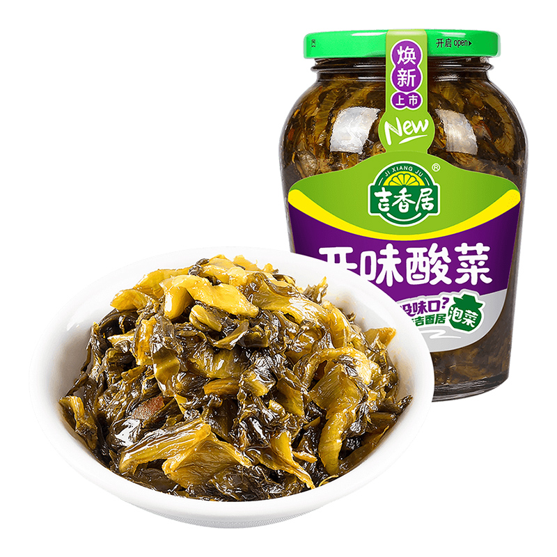 吉香居瓶装榨菜下饭菜脆口豇豆酸豆开味酸菜泡菜香辣三丝脆口菜芯 - 图2