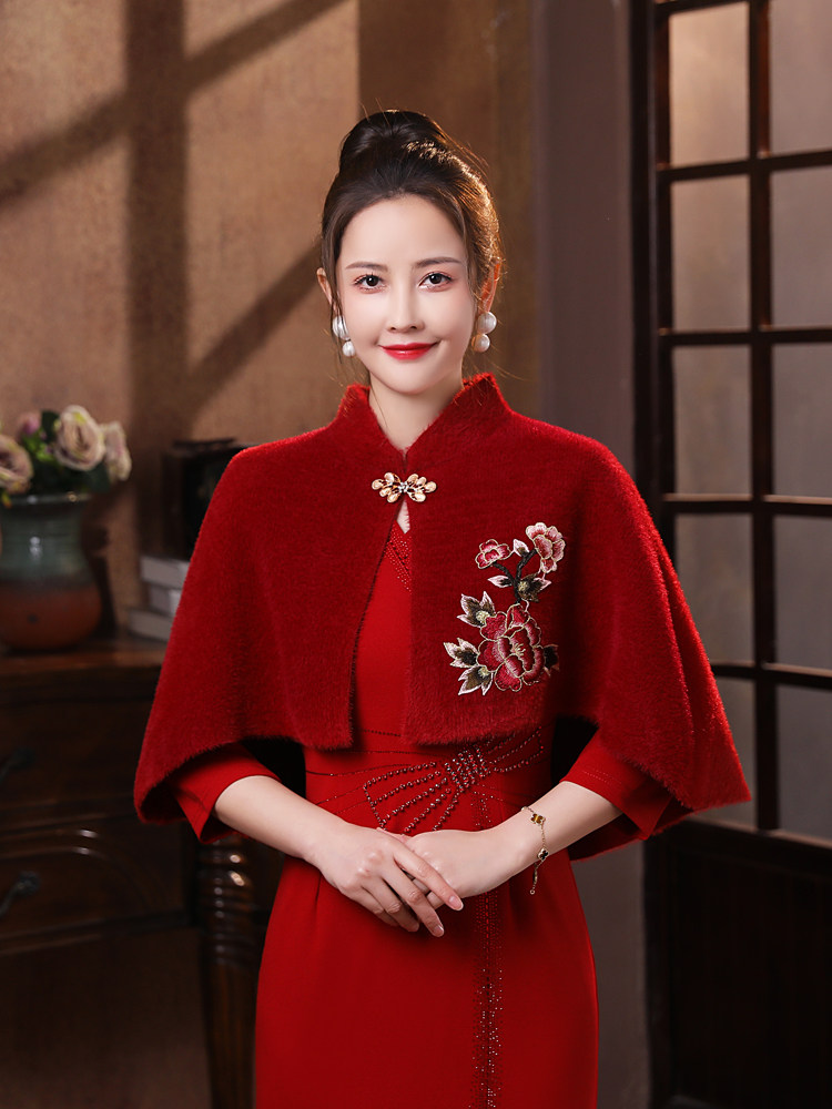 披肩斗篷结婚红色喜婆婆短款旗袍 喜之源围巾/丝巾/披肩