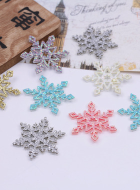 4cm不织布冰雪闪粉雪花贴片