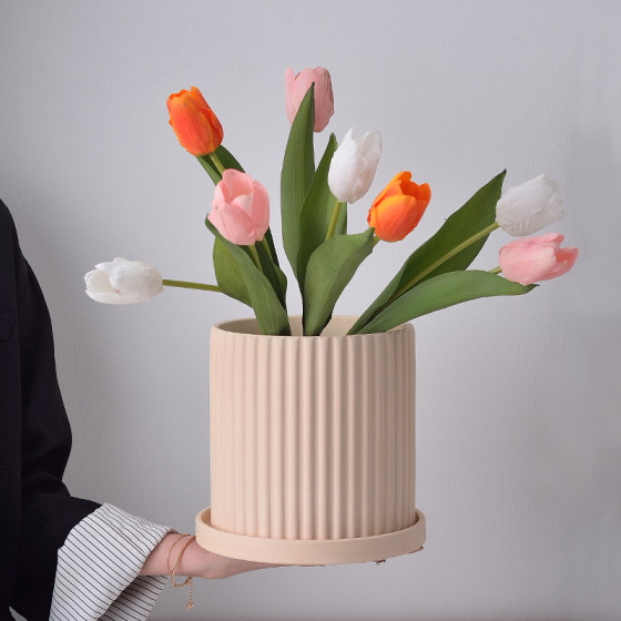 Unfired breathable flower pot creative pottery pot factory straight hair