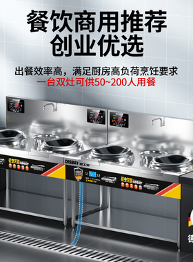 德国DisBay德士贝电磁炉双头炒灶