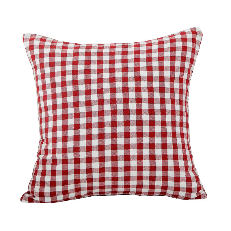 棉麻抱枕靠垫靠枕办公室套芯定制汽车沙发腰部玫红小格子条纹纯色,淘宝优惠券,粉丝福利购,淘宝优惠卷