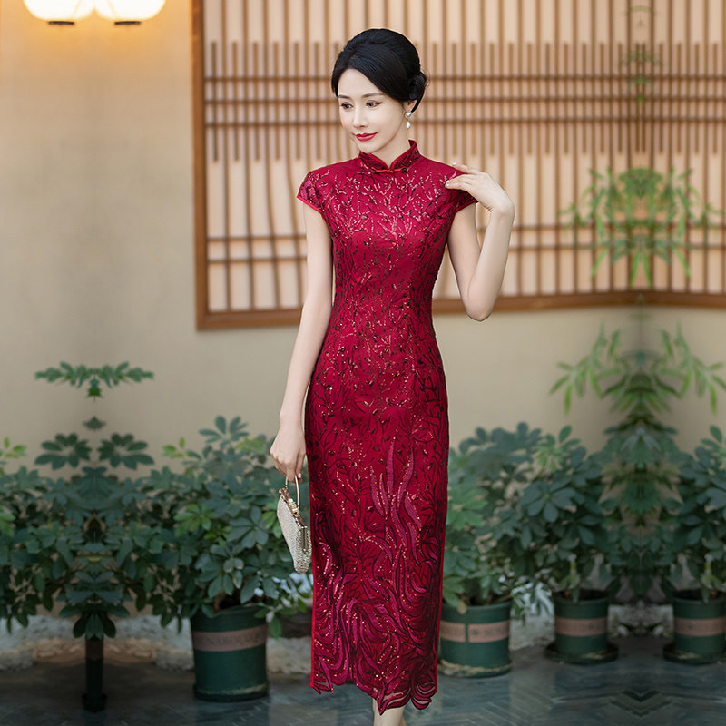 2024年新款高端喜婆婆婚宴装旗袍年轻款女方妈妈婚礼高贵洋气中年