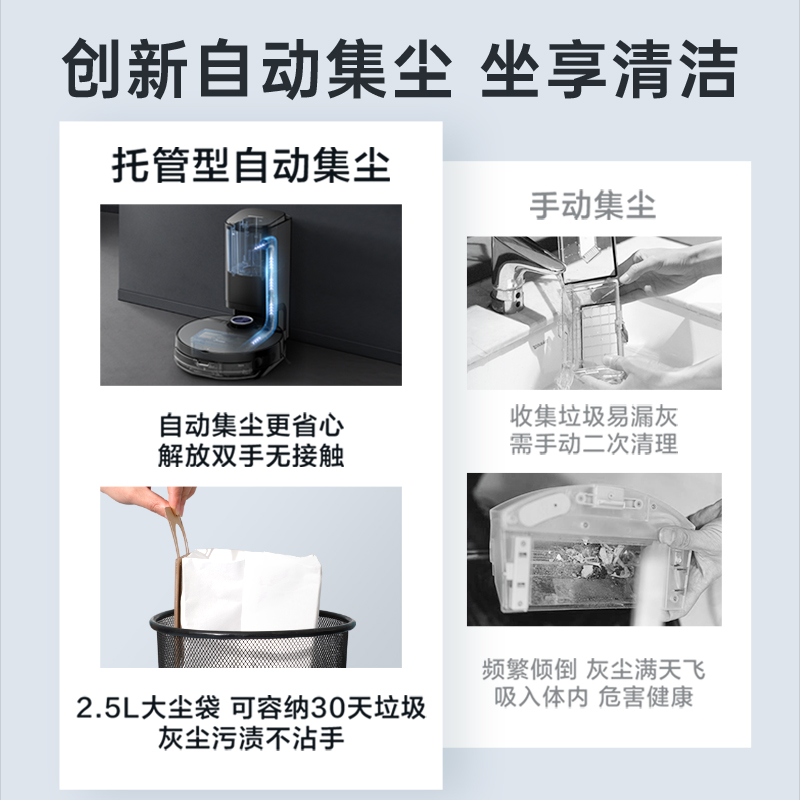 midea美的吸尘器旗舰店美的S8+智能扫地机器人全自动集尘家用拖地吸尘三合一扫拖一体机2