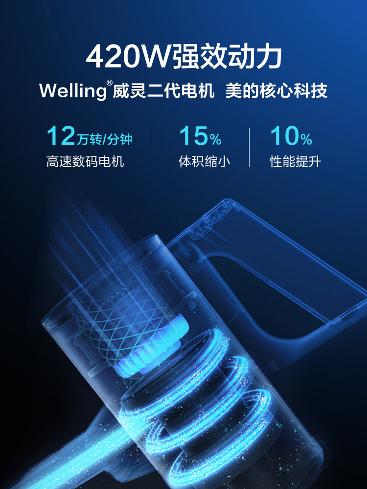 美的无线家用大吸力轻量q6吸尘器 midea美的吸尘器吸尘器