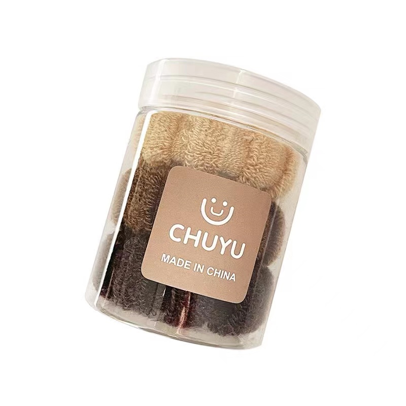 网红罐装加粗毛巾圈高马尾发圈高弹无接缝头绳皮筋女扎丸子头发绳 - 图3