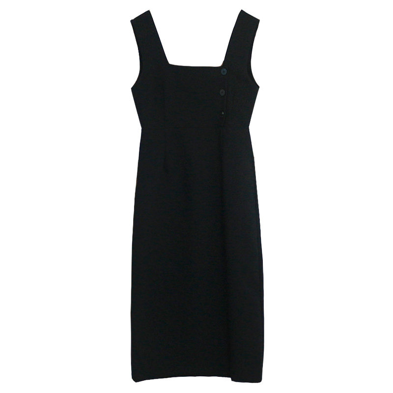 2020秋季新款黑色背带a字长裙子 苏陌女装连衣裙