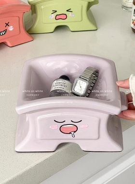 客厅装饰品摆件陶瓷玄关置物架可爱家居好物办公室桌面收纳摆件