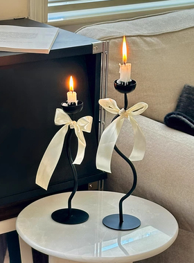 欧式蝴蝶结法式铁艺烛台