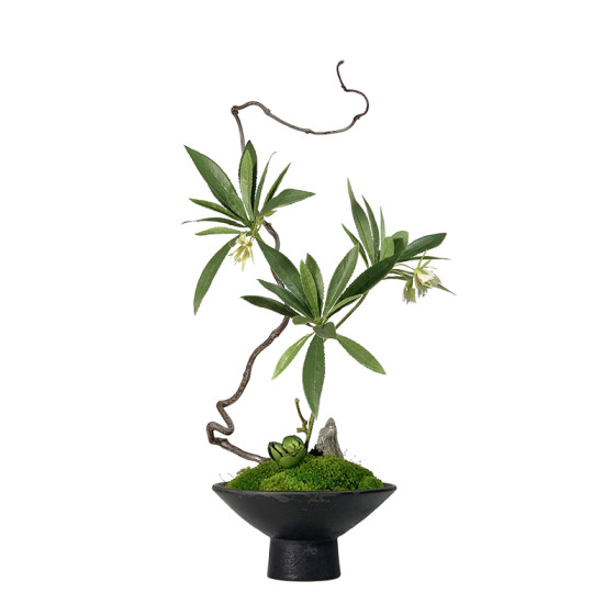 New Chinese style simulated floral immortal moss basin