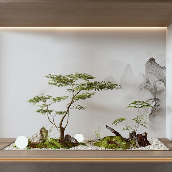 Simple, light and luxurious large simulated nandina bamboo green