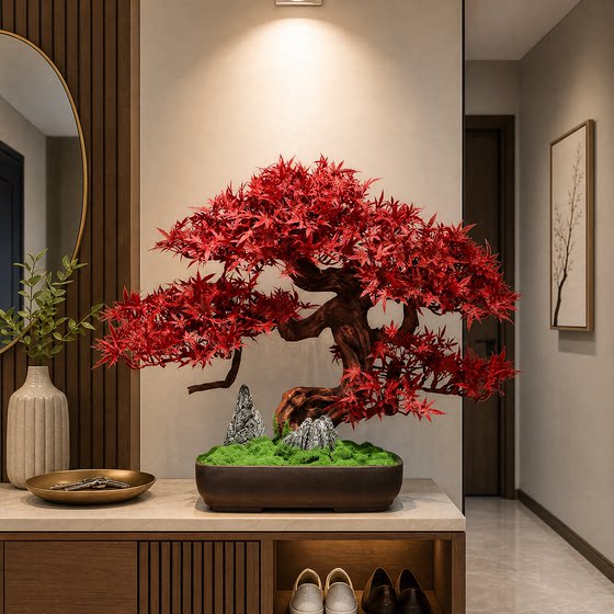 New Chinese style simulation welcoming pine hotel living room entrance