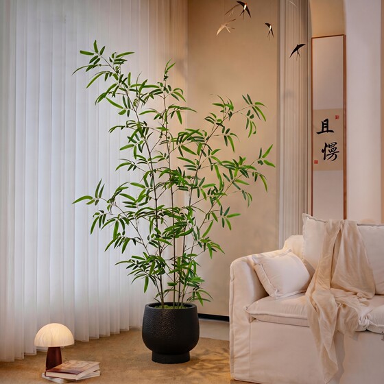 Bamboo large floor-standing potted plant simulated green plant decoration