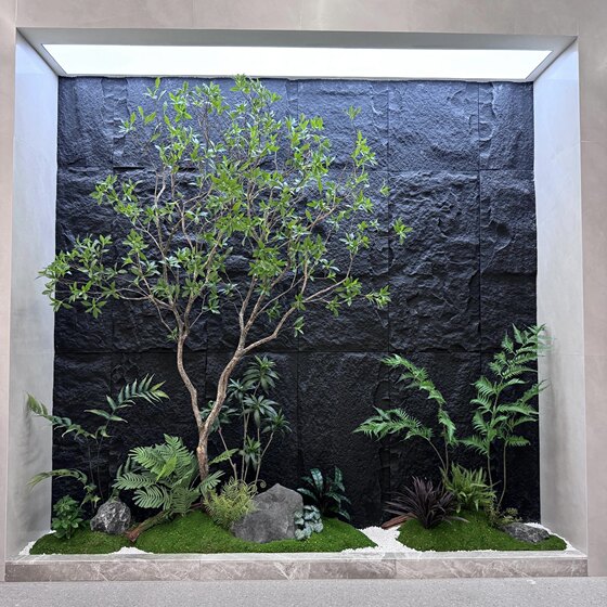 High-end simulated horse drunken wood display window landscaping