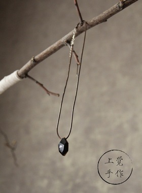 上觉手作树下原创檀木毛衣链吊坠