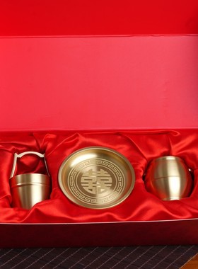 铜摆件一桶金创意黄铜子孙桶办公家居风水摆件纯铜婚庆桶铜水桶