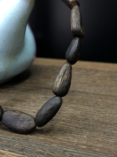 文莱天然沉香手串高端女款9分沉水级老料油高脂随形正品文玩 - 图0