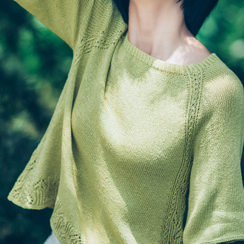 云团织NO.86闲云 云清中袖棒针衣 手工DIY毛线编织材料包含教程 - 图1