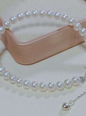 正圆镜面极强光无暇天然淡水珍珠手链气质轻奢高档手串节日礼物