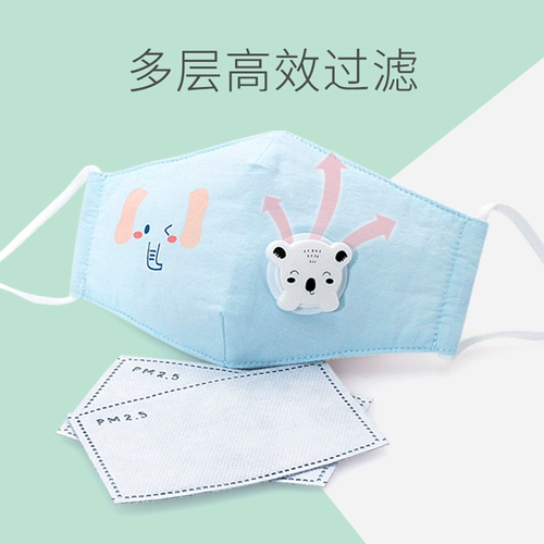 Детская дыхательная хлопковая ветрозащитная медицинская маска, детские демисезонные наушники для раннего возраста, можно стирать