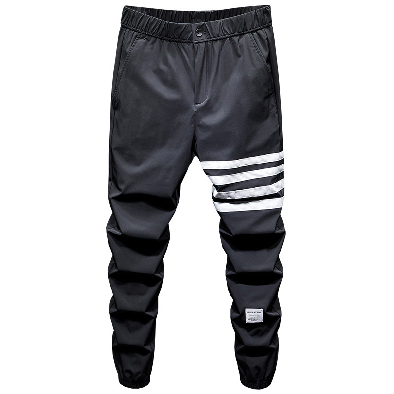 运动休闲潮牌束脚黑色男士长裤子 兴天地休闲裤