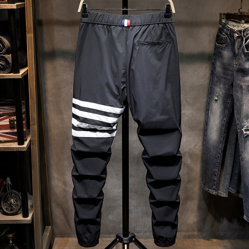 运动休闲潮牌束脚黑色男士长裤子 兴天地休闲裤