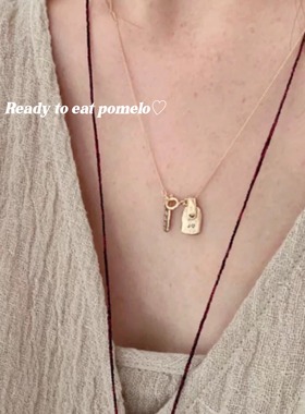 蓝宝石镶嵌S925金银小锁手工项链