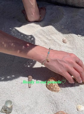 银色沙滩*天然玉石度假手链