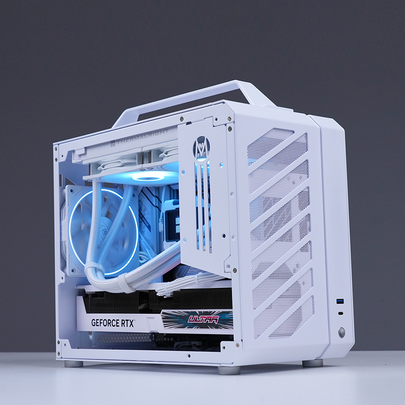 机械大师C28 i5 14600KF/i7 14700KF/RTX4070TI/4080S/4090迷你ITX小型便携高端水冷DIY整机电脑纯白ITX主机-图0