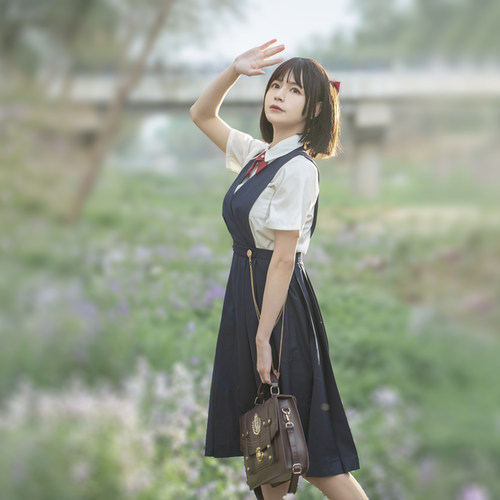 木之窝大码护奶裙日系JK制服百褶裙女学生卡奶裙背心裙 - 图1