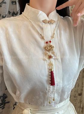 「辞晚」平安锁珍珠长流苏