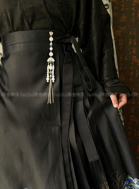 国潮珍珠流苏压襟挂件挂饰