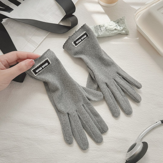 Women's autumn and winter cold-proof plus fleece cycling gloves